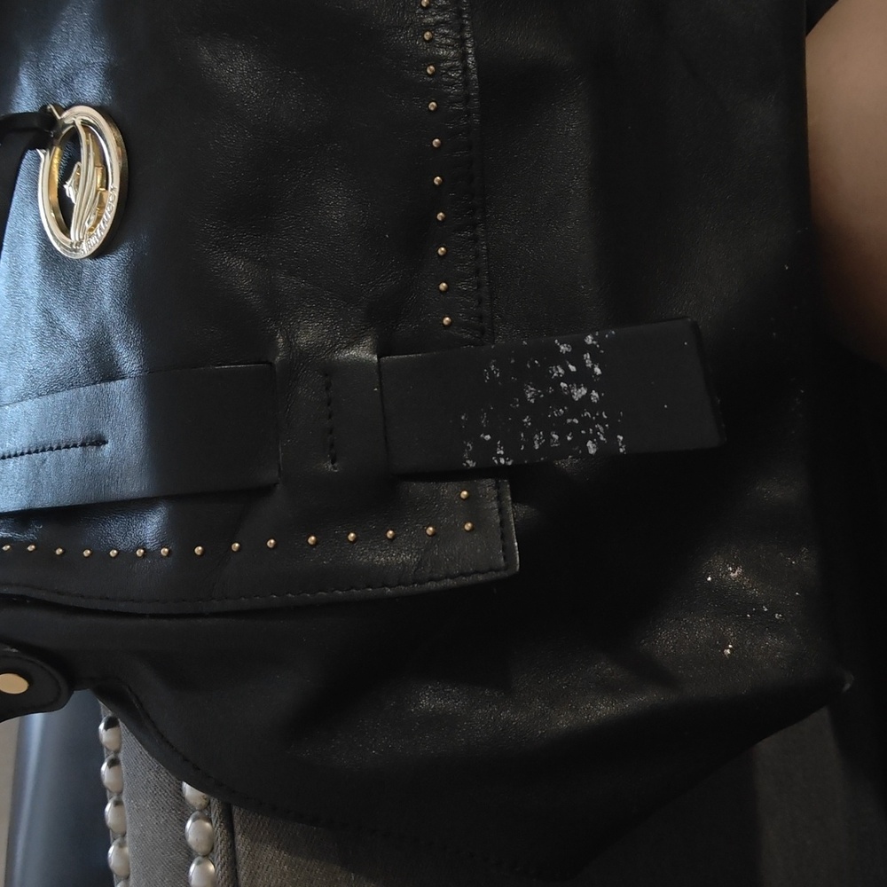 A. Bellucci Studded Italian Leather Satchel Flap Hobo Shoulder Bag - Picture 2 of 7